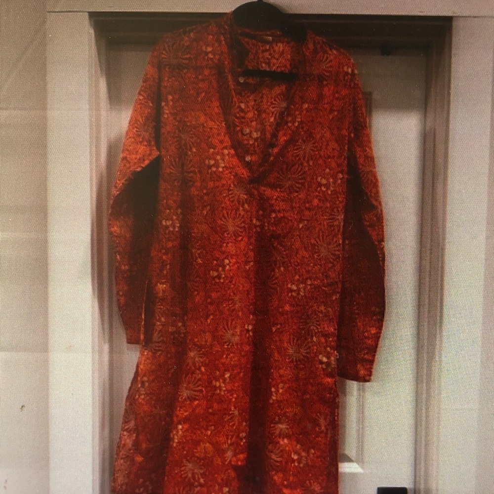 Elegant Red Floral Women's Coat